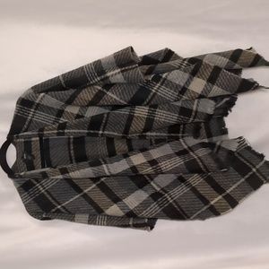 Modena Gray Plaid Wrap/Poncho